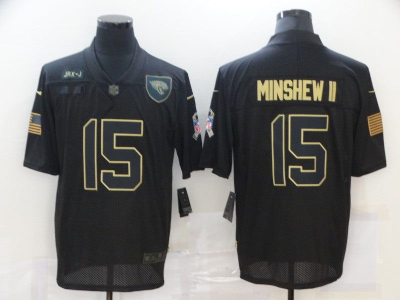 Men's Jacksonville Jaguars Gardner Minshew II #15 Black Game Jersey1