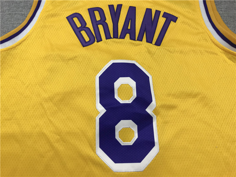 Men's Los Angeles Lakers Kobe Bryant #8 Yellow Swingman Player Jersey1