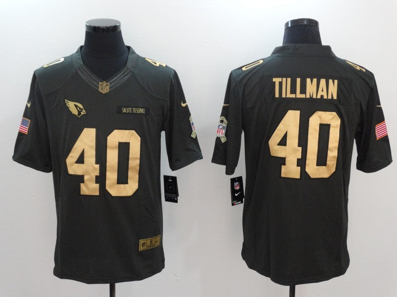 Men's Arizona Cardinals Pat Tillman #40 Black Team Game Jersey1