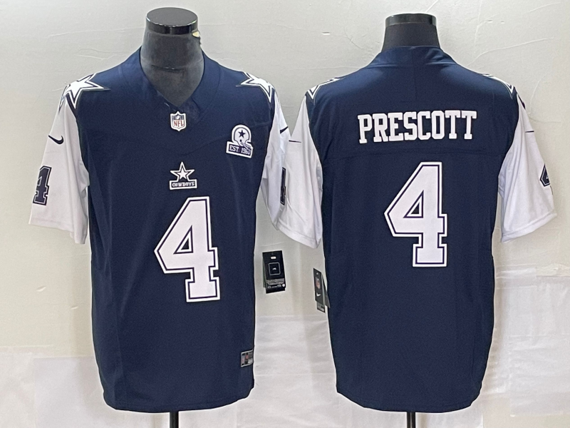 Men's Dallas Cowboys Dak Prescott #4 Navy Legend Player Jersey1