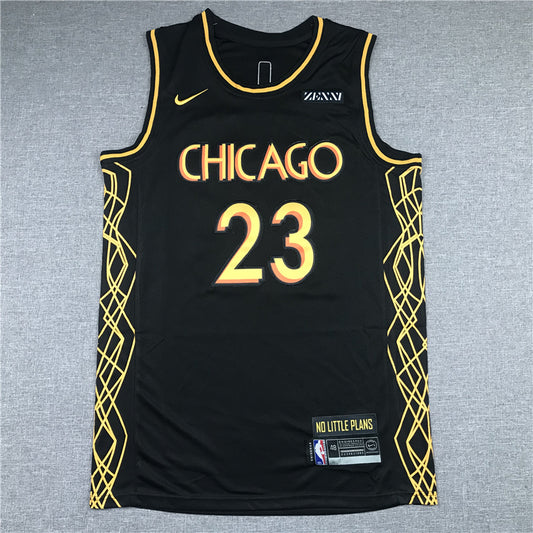 Men's Chicago Bulls Michael Jordan Black Classics Swingman Jersey1 - City Edition