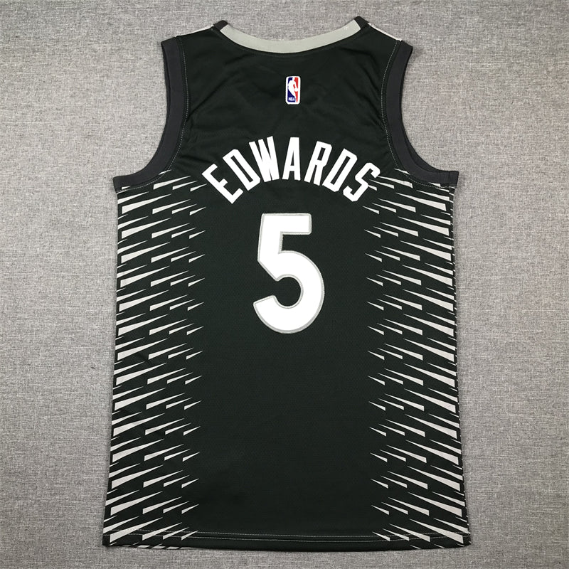 Men's Minnesota Timberwolves Anthony Edwards #5 Gray Swingman Player Jersey1