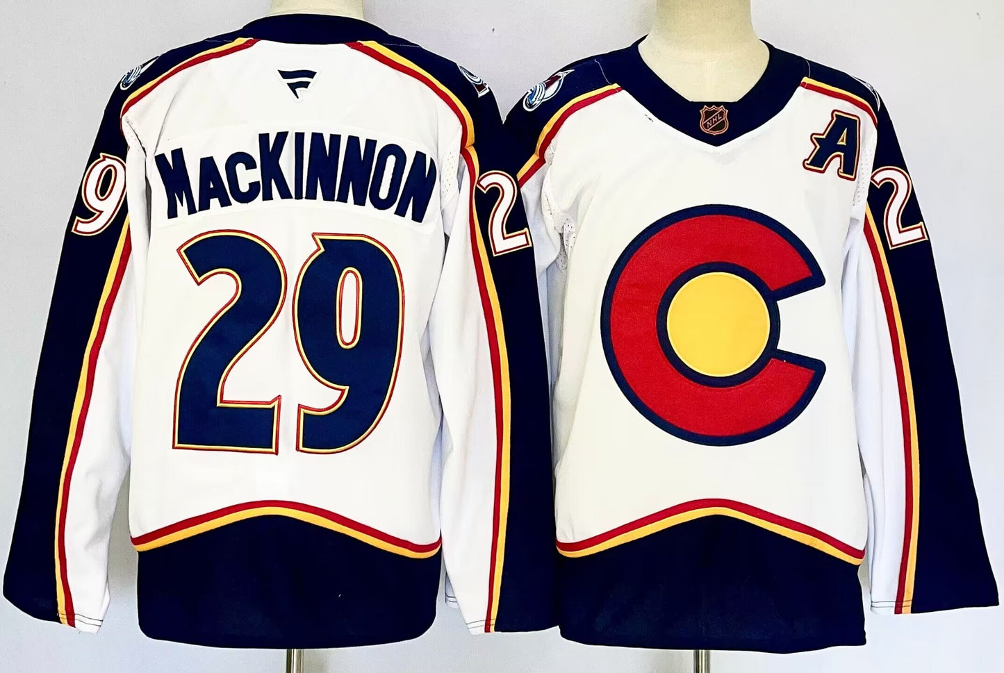 Men's Colorado Avalanche Nathan MacKinnon #29 White Breakaway Player Jersey