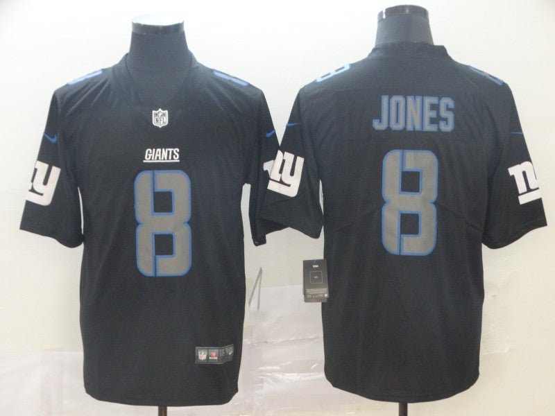 Men's New York Giants Daniel Jones #8 Black Game Jersey1