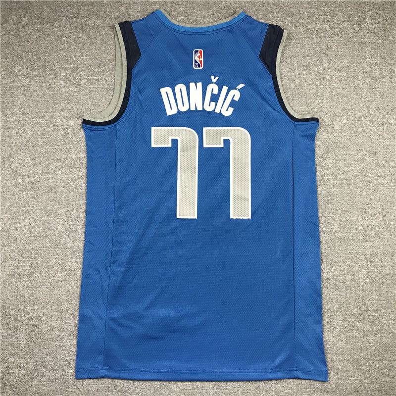 Men's Dallas Mavericks Luka Doncic #77 NBA Blue Replica Jersey1