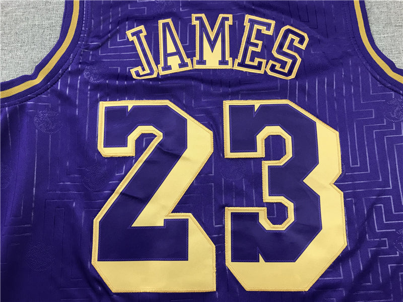 Men's Los Angeles Lakers LeBron James 2018-19 Hardwood Classics Swingman Jersey1