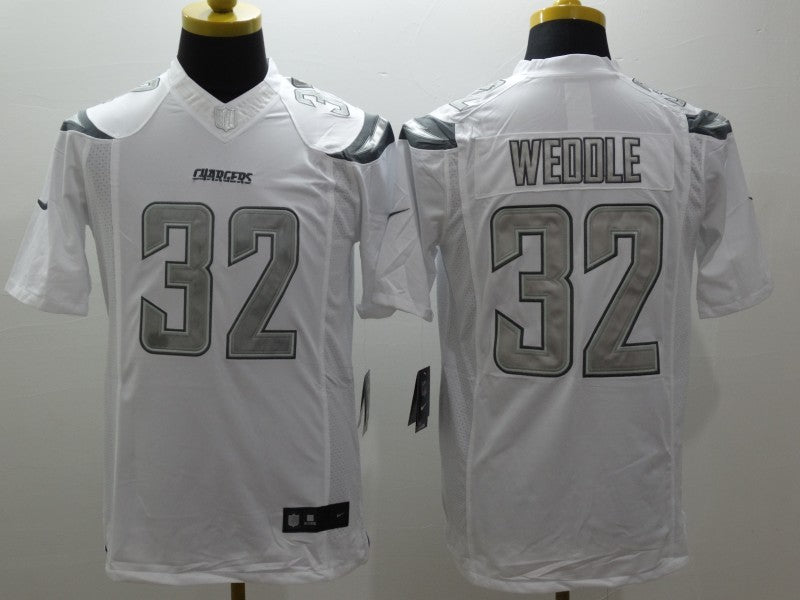 Men's Los Angeles Chargers Eric Weddle #32 White Game Jersey1