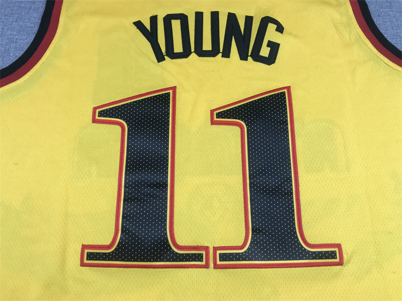 Men's Atlanta Hawks Trae Young Yellow 2021/22 Swingman Jersey1 - City Edition