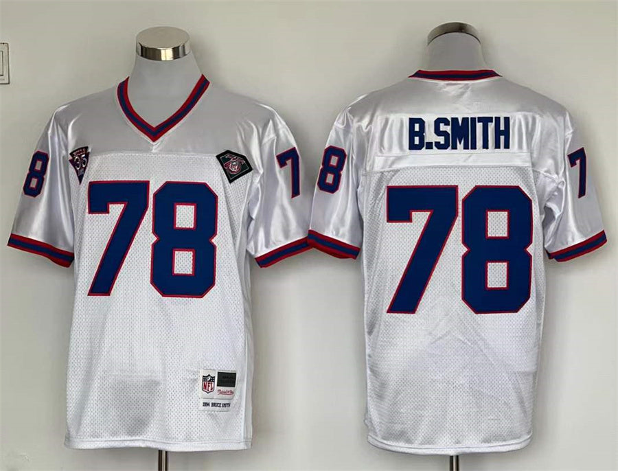 Men's Buffalo Bills Bruce Smith Mitchell & Ness White Legacy Replica Player Jersey1