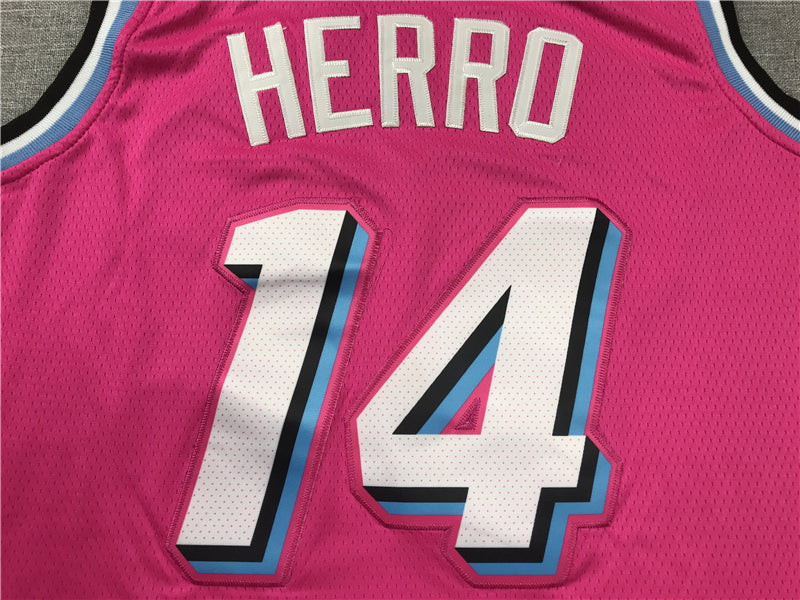 Men's Miami Heat Tyler Herro #14 Pink 2020/21 Swingman Jersey1