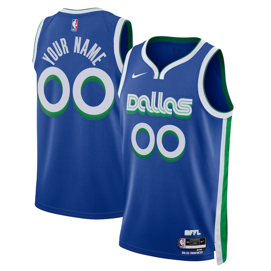 Men's Dallas Mavericks Blue 2022/23 Swingman Custom Jersey1 - City Edition