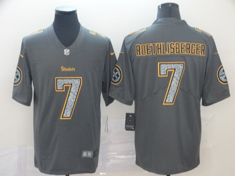 Men's Pittsburgh Steelers Ben Roethlisberger #7 Gray Game Jersey1