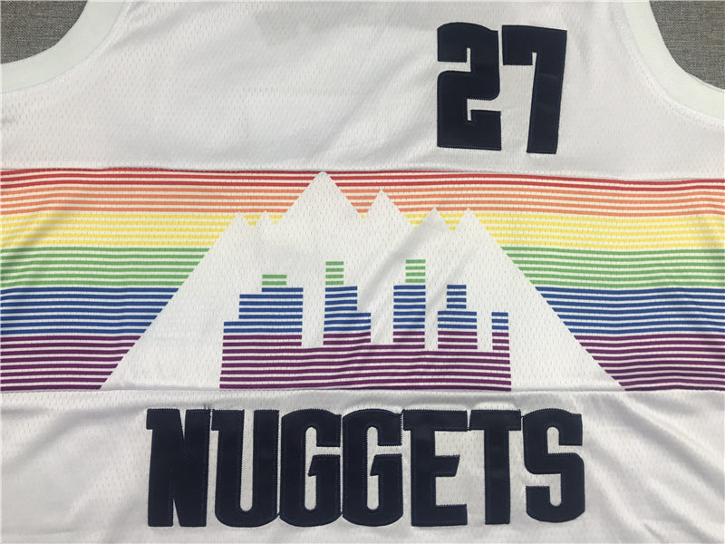 Men's Denver Nuggets Jamal Murray #27 NBA White Player Jersey1