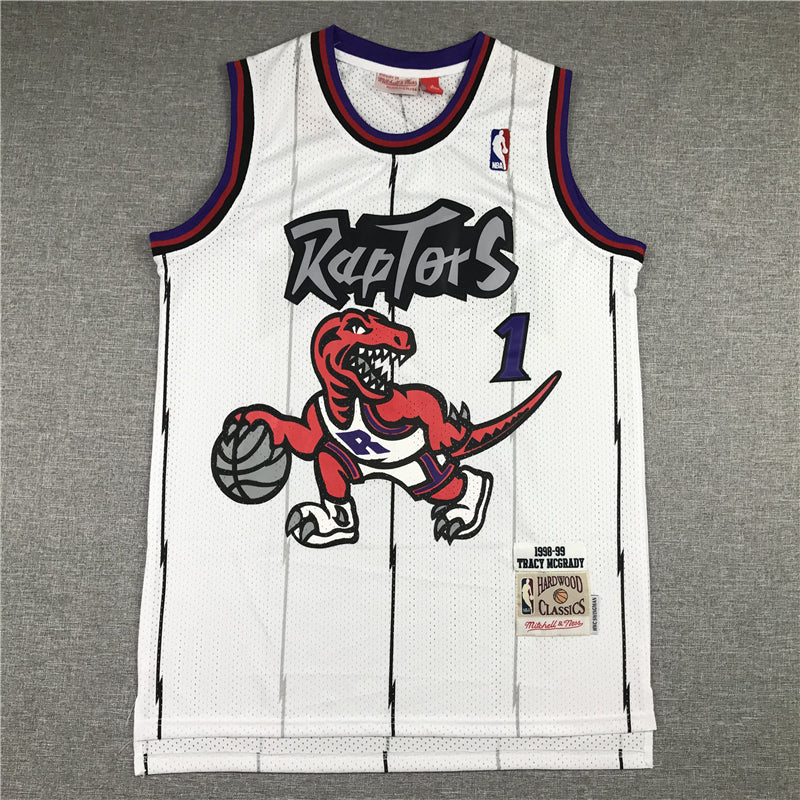 Men's Toronto Raptors Tracy McGrady 1998-99 White Hardwood Classics Swingman Jersey1