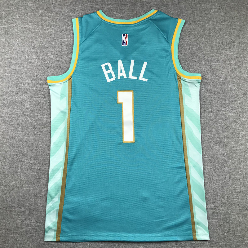 Men's Charlotte Hornets LaMelo Ball #1 Teal 2023/24 Swingman jersey1 - City Edition