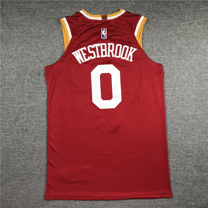 Men's Houston Rockets Russell Westbrook #0 NBA Classics Swingman Jersey1 - Retro Red