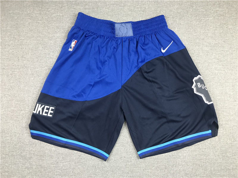 Men's Milwaukee Bucks Blue/Navy City Edition Basketball Shorts1