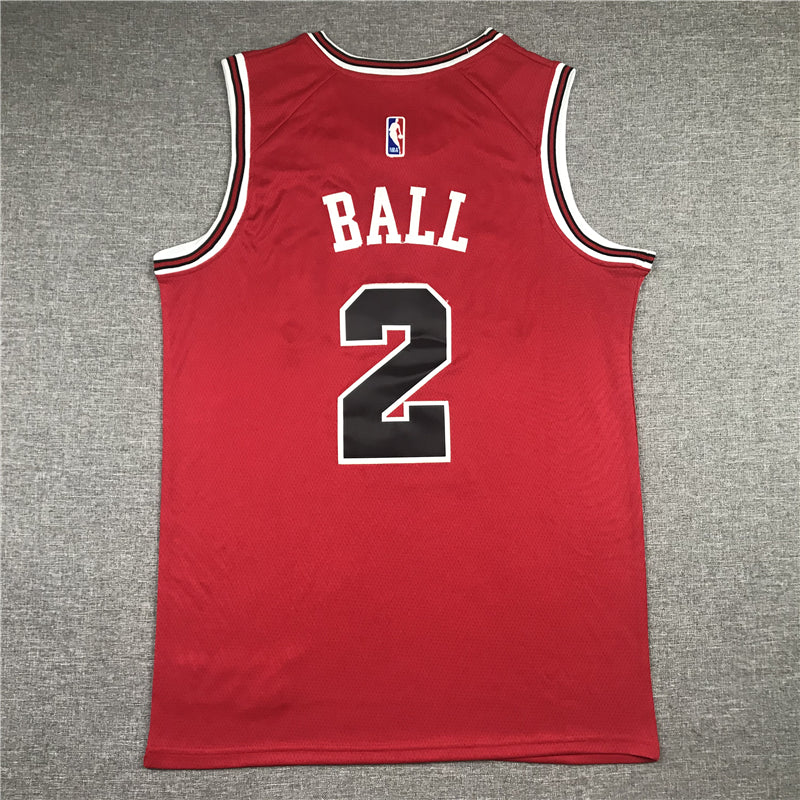 Men's Chicago Bulls Lonzo Ball #2 Red Fast Break Replica Player Jersey1