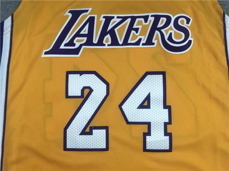 Men's Los Angeles Lakers Kobe Bryant #24 Yellow Swingman Player Jersey1