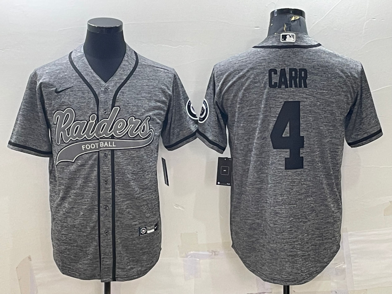 Men's Las Vegas Raiders Derek Carr #4 Gray Player Jersey1 Joint Edition