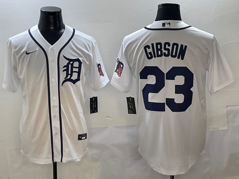 Men's Detroit Tigers Kirk Gibson #23 White Home Replica Player Jersey1