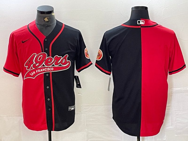 Men's San Francisco 49ers Red/Black Blank Jersey1 Joint Edition