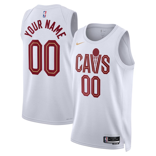 Men's Cleveland Cavaliers White Swingman Custom Jersey1 - Association Edition