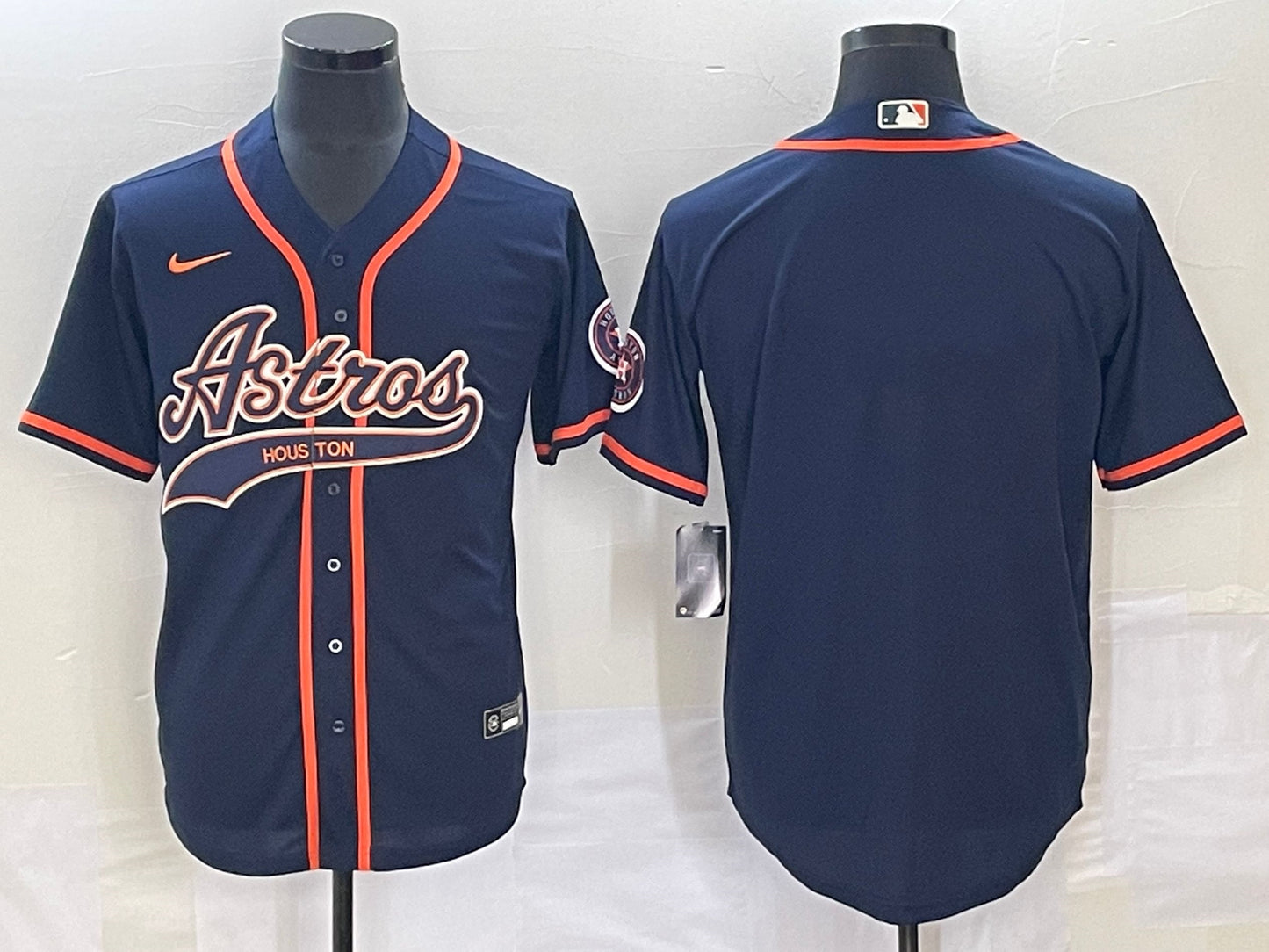 Men's Houston Astros Navy Replica Blank Jersey1 Joint Edition