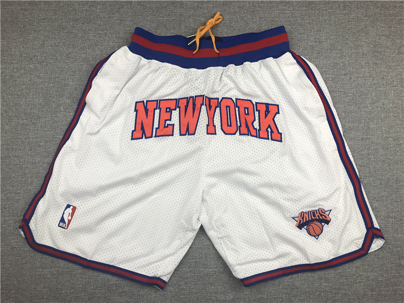 Men's New York Knicks White Basketball Shorts1