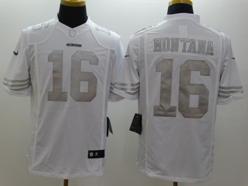Men's San Francisco 49ers Joe Montana #16 White Stitched Game Jersey1