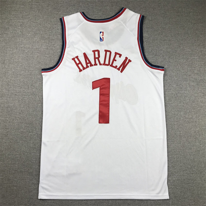 Men's LA Clippers James Harden #1 White Swingman Player Jersey1