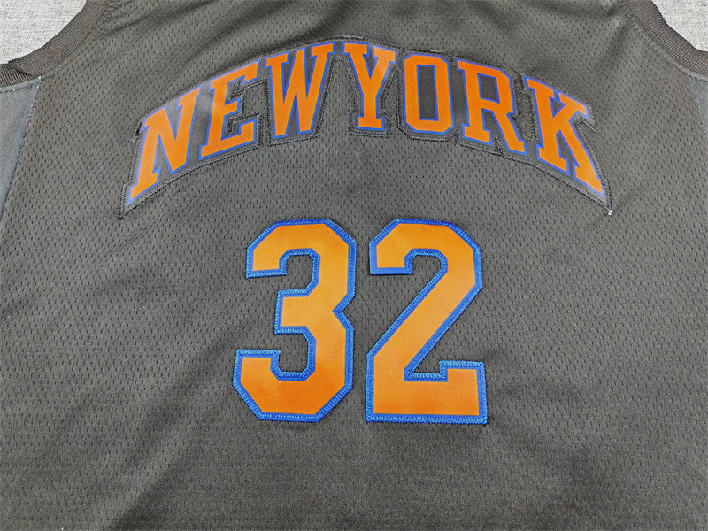 Men's New York Knicks Karl-Anthony Towns #32 Black Game Jersey - Statement Edition