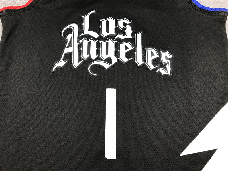 Men's LA Clippers James Harden #1 Black Swingman Jersey1 - Statement Edition
