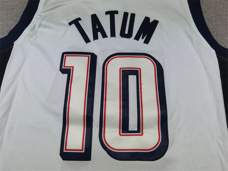 Men's 2024 USA Dream Team Jayson Tatum #10 White Authentic Player Jersey