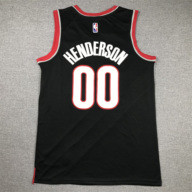 Men's Portland Trail Blazers Scoot Henderson #00 Black 2023 NBA Draft Swingman Jersey1 - Icon Edition