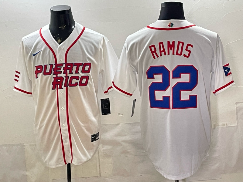 Men's Puerto Rico Baseball Heliot Ramos #22 White 2026 World Baseball Classic Stadium Jersey