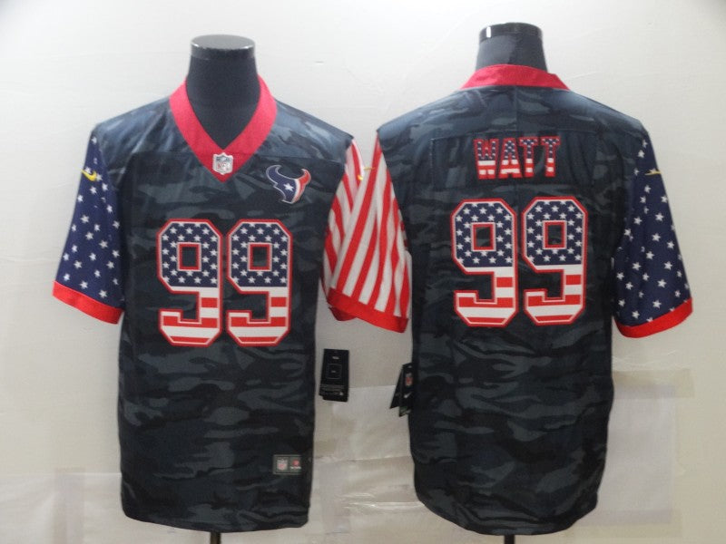 Men's Houston Texans J.J. Watt #99 Gray Camouflage Game Player Jersey1