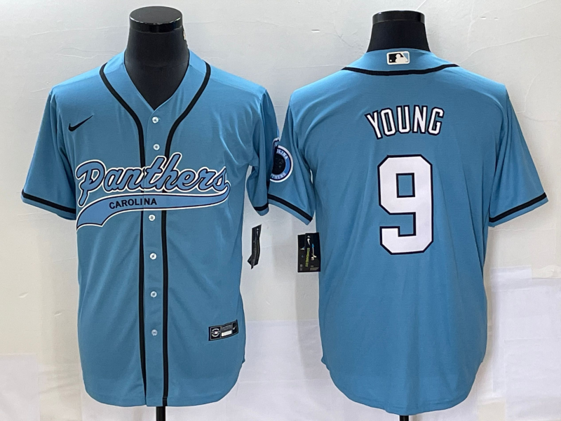 Men's Carolina Panthers Bryce Young #9 Blue Game Jersey1 Joint Edition