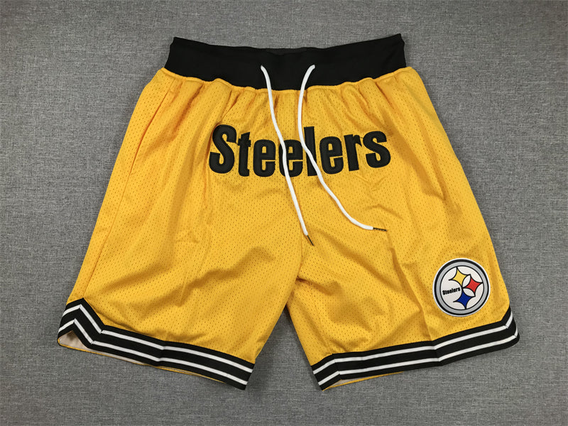 Men's Pittsburgh Steelers Yellow Pocket Shorts1