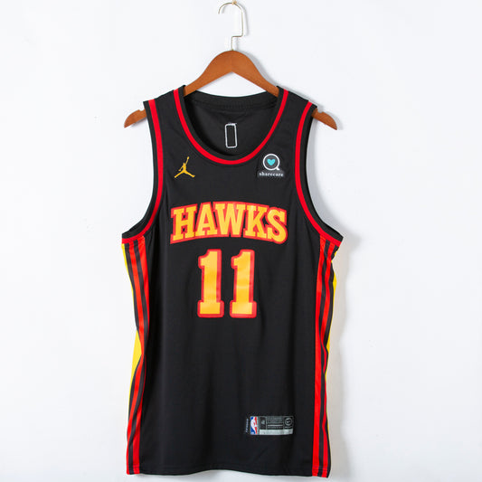 Men's Atlanta Hawks Trae Young #11 Black 2020/21 Swingman Jersey1