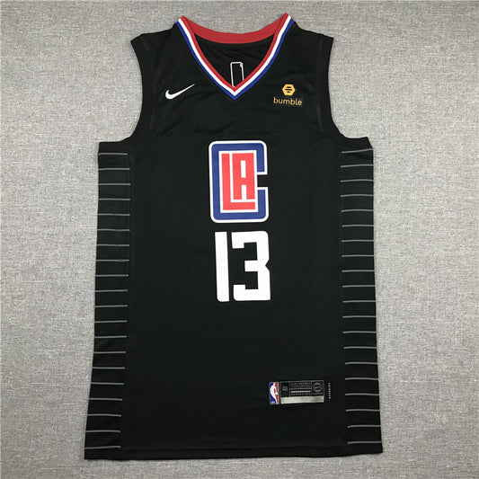 Men's LA Clippers Paul George #13 NBA Black Classics Jersey1