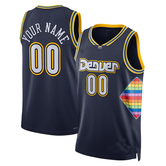 Men's Denver Nuggets Navy 2021/22 Swingman Custom Jersey1 - City Edition