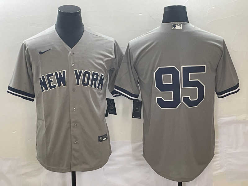Men's New York Yankees Oswaldo Cabrera #95 Gray Replica Player Name Jersey1