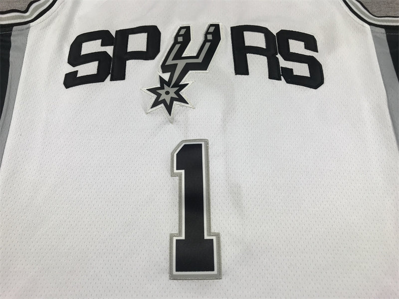 Men's San Antonio Spurs Victor Wembanyama #1 White 2022/23 Swingman Jersey1 - Association Edition