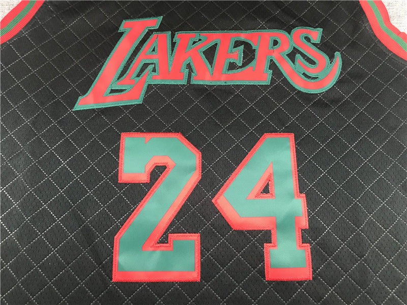 Men's Los Angeles Lakers Kobe Bryant #24 Black Hardwood Classics Player Jersey1