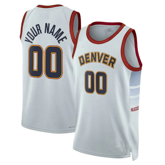 Men's Denver Nuggets White 2022/23 Swingman Custom Jersey1 - City Edition