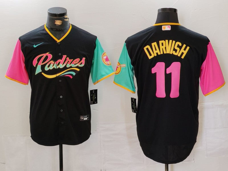 Men's San Diego Padres Yu Darvish #11 Black City Connect Limited Player Jersey1