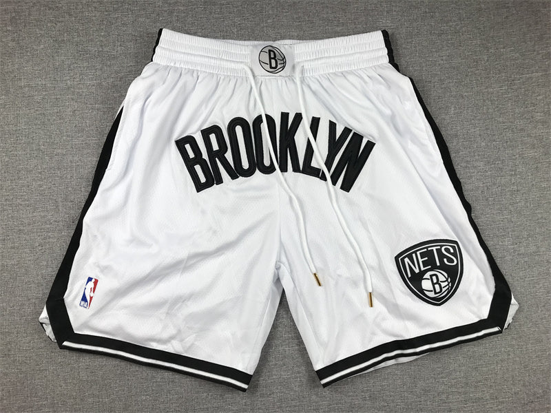 Men's Brooklyn Nets White Pocket Shorts1