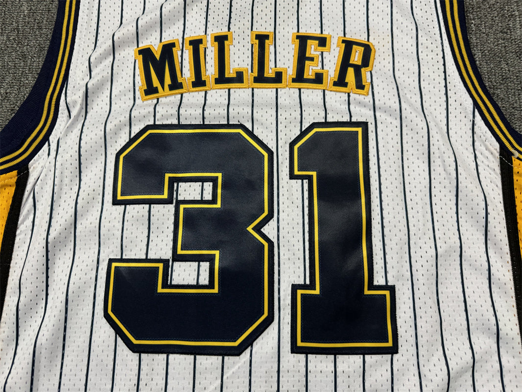 Men's Indiana Pacers Reggie Miller #31 White Hardwood Classics Swingman Jersey1
