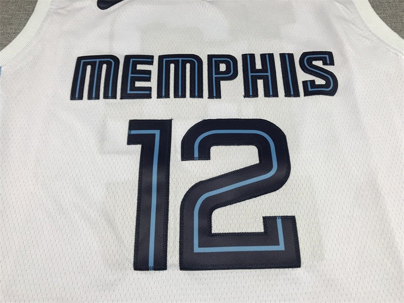 Men's Memphis Grizzlies Ja Morant #12 White 2022/23 Swingman Jersey1 - Association Edition
